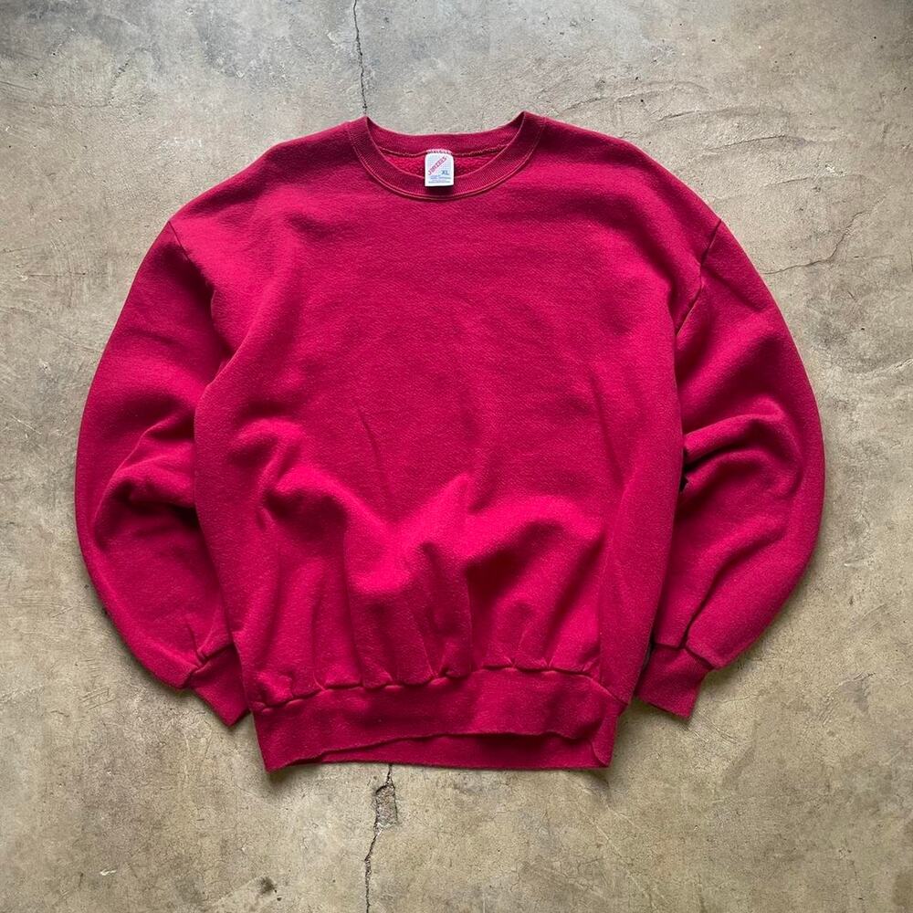Vintage 90s Made in USA Red Jerzees Blank Sweatshirt